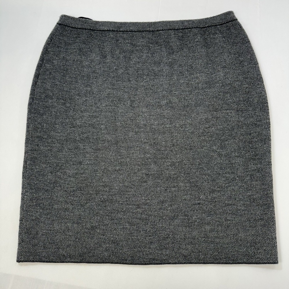 Eileen Fisher 100% Merino Wool Mini Skirt Womens Large Office Designer Slim $188 - Picture 3 of 8